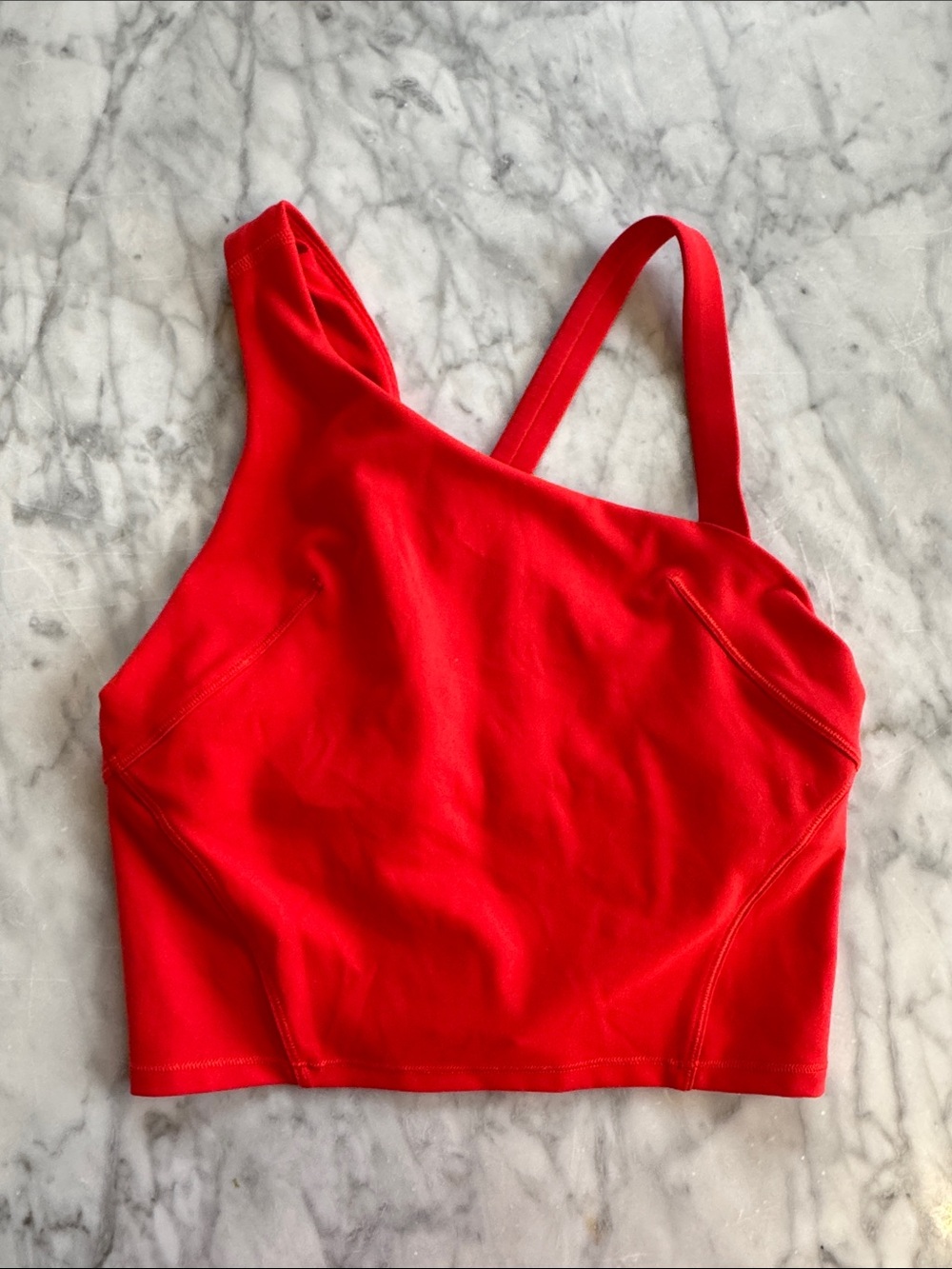 lululemon athletica Red Asymmetric crop Tank Top
